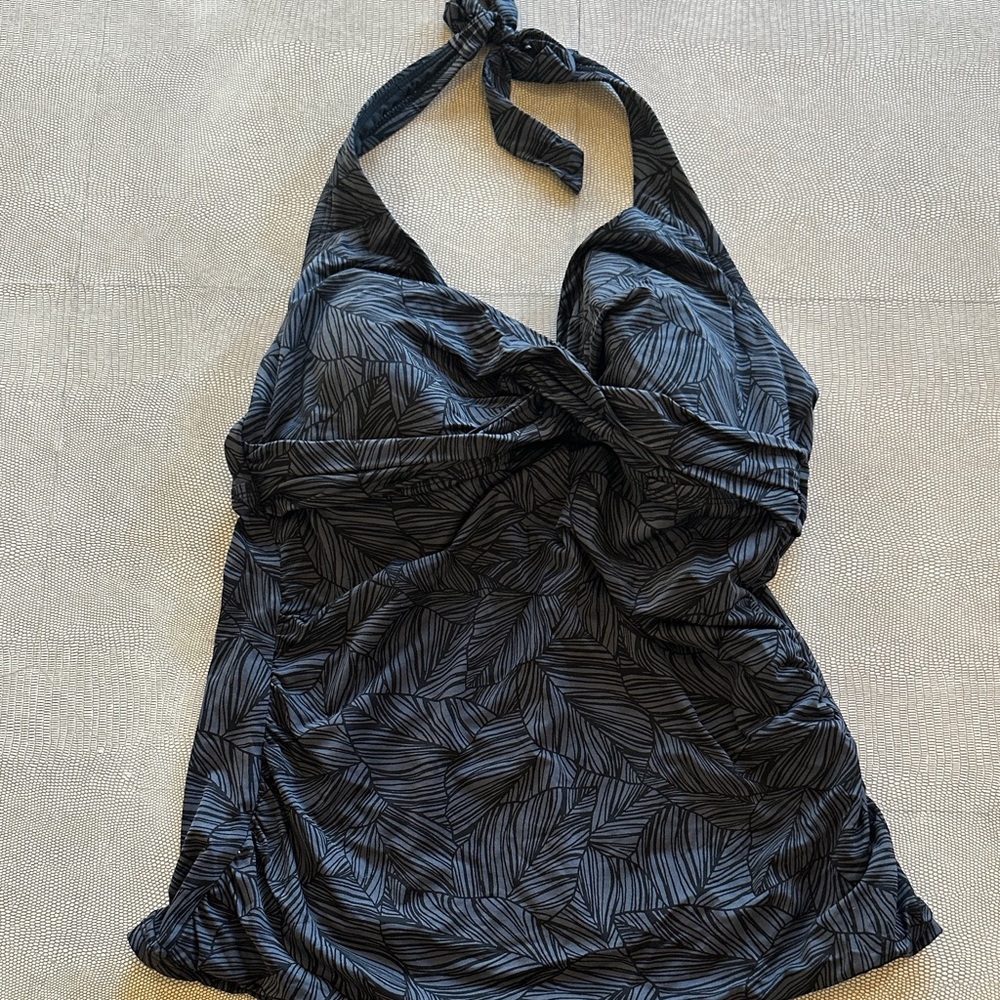 Black Halter Tankini Top